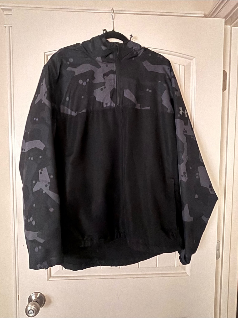 Under Armour Black and Gray Camo Lightweight Half-Zip Jacket